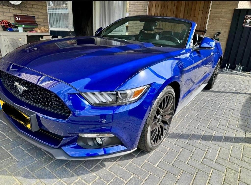 Ford Mustang 2.3 Ecoboost Cabrio, Auto's, Achterwielaandrijving, Zwart, 4 cilinders, Cabriolet