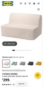 Ikea Lycksele Murbo slaapbank - 2-zits, Ophalen, Gebruikt, Tweepersoons, Crème