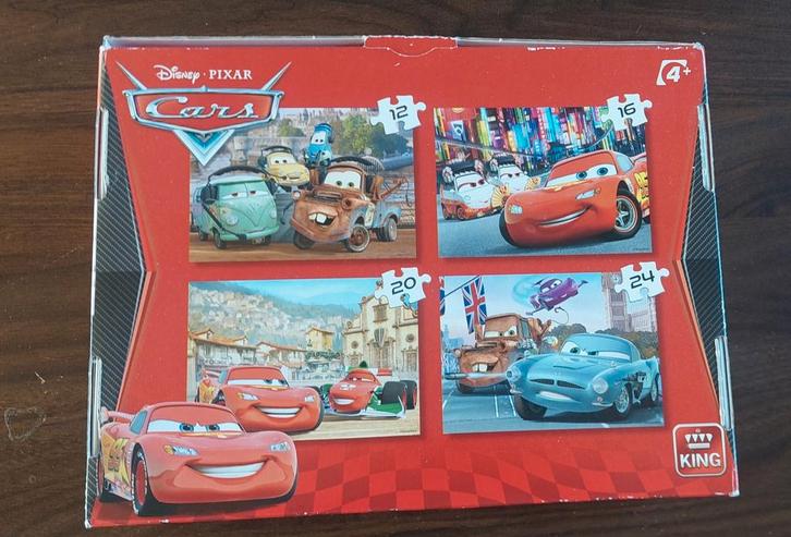 Disney Pixar Cars Puzzelset 4 stuks, Kinderen en Baby's, Speelgoed | Kinderpuzzels, Gebruikt, 4 tot 6 jaar, 10 tot 50 stukjes