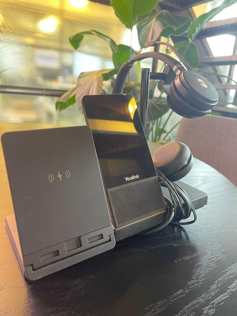 Yealink Yealink WH66 DECT Draadloze Headset DUAL TEAMS, Computers en Software, Ophalen, On-ear, Zo goed als nieuw, Draadloos