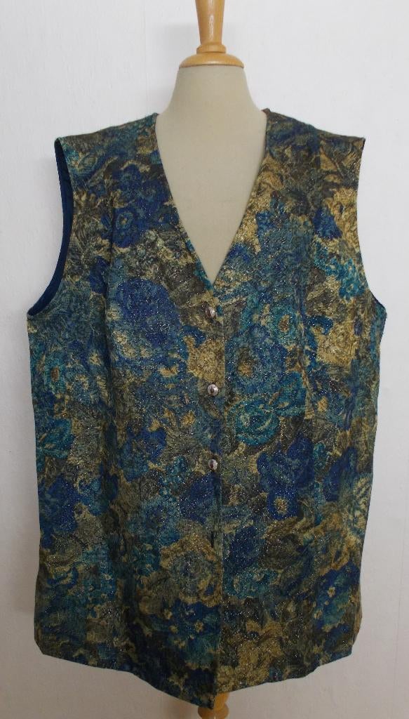 Super apart mooie kleuren lang print gilet! 50, Maat 46/48 (XL) of groter, Zo goed als nieuw, Zonder mouw, Verzenden