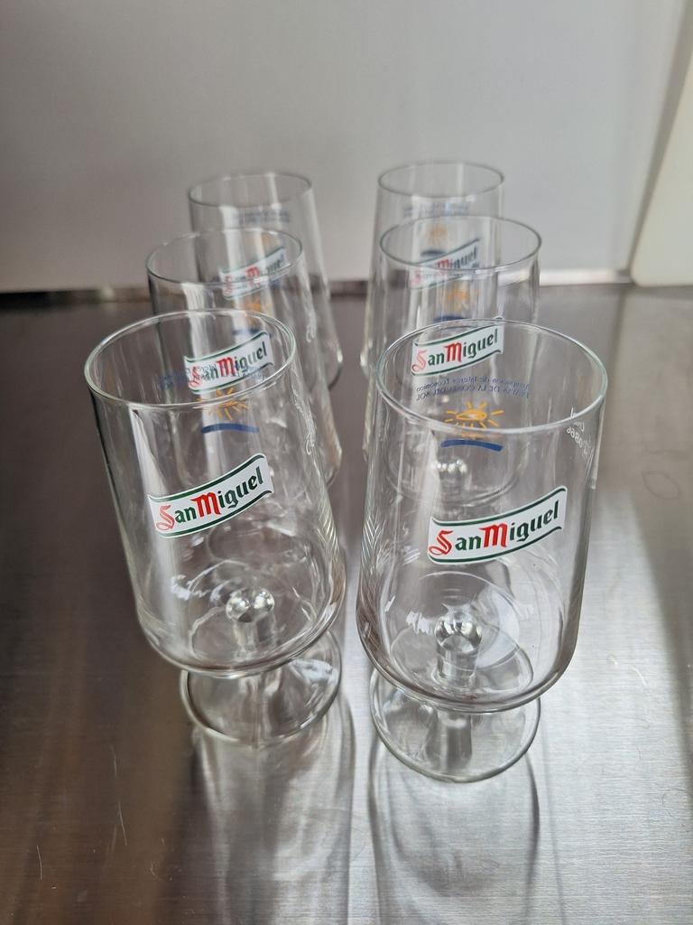 SAN MIGUEL glazen 6 stuks, 0,25 l, Verzamelen, Ophalen of Verzenden, Zo goed als nieuw, Bierglas