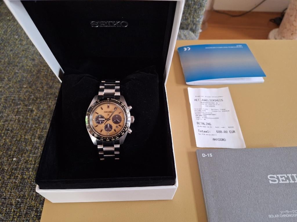 Seiko solar nieuw, Ophalen, Staal, Polshorloge, Nieuw