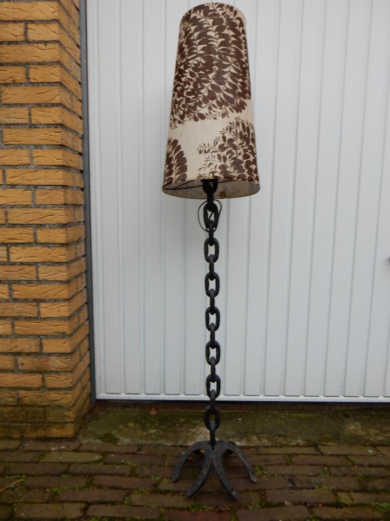 Te Koop: Zware Ijzeren schemerlamp, Ophalen of Verzenden, Gebruikt, Metaal, 100 tot 150 cm