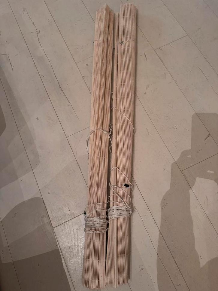 Bamboe rolgordijn 2 x 1.80 hoog crème, Huis en Inrichting, Stoffering | Gordijnen en Lamellen, Gebruikt, 150 tot 200 cm, 50 tot 100 cm