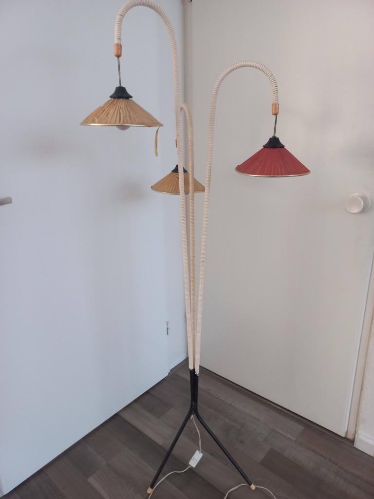 Vintage fifties lamp. Staande lamp. Mid Century, Huis en Inrichting, Lampen | Vloerlampen, Ophalen, Gebruikt, 150 tot 200 cm