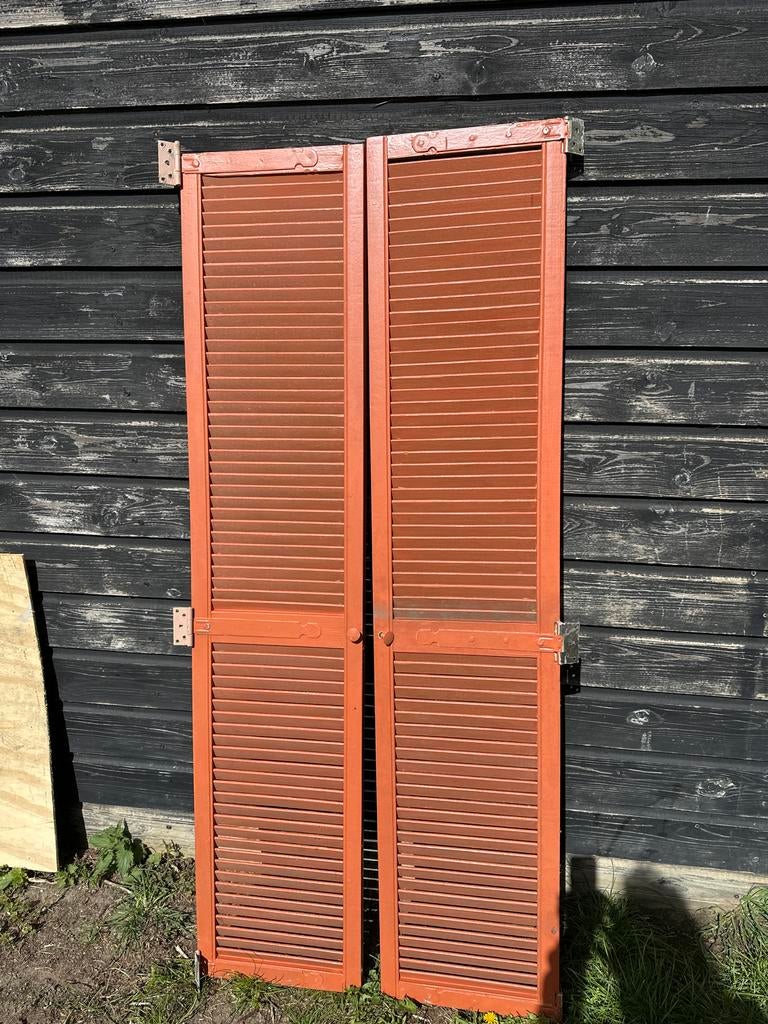 Set van 2 Louvre kastdeuren - 39x183cm, Ophalen, Gebruikt, Minder dan 80 cm, 215 cm of meer