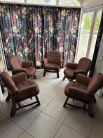 Set van 5 vintage fauteuils met houten frame, Ophalen, Gebruikt, Overige kleuren, Vijf, Zes of meer stoelen