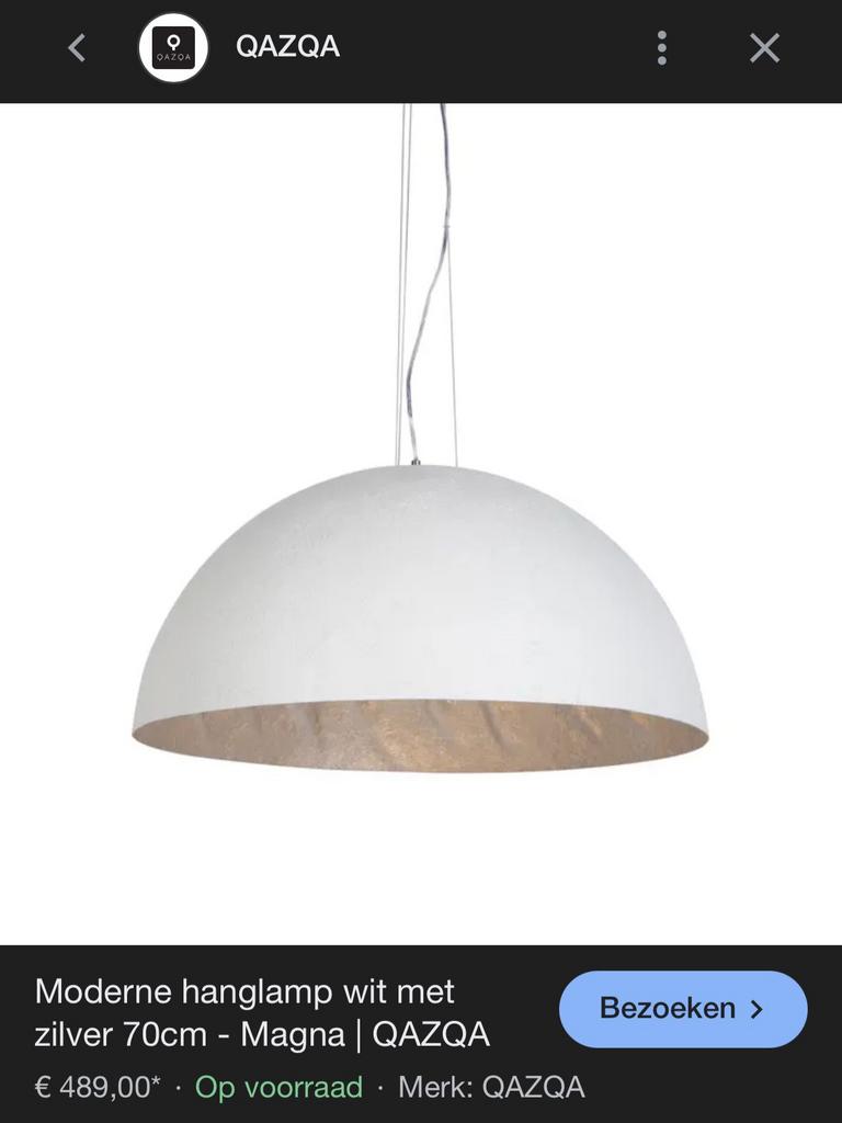 QAZQA Magna 70 moderne hanglamp, Ophalen of Verzenden, Zo goed als nieuw, Minder dan 50 cm