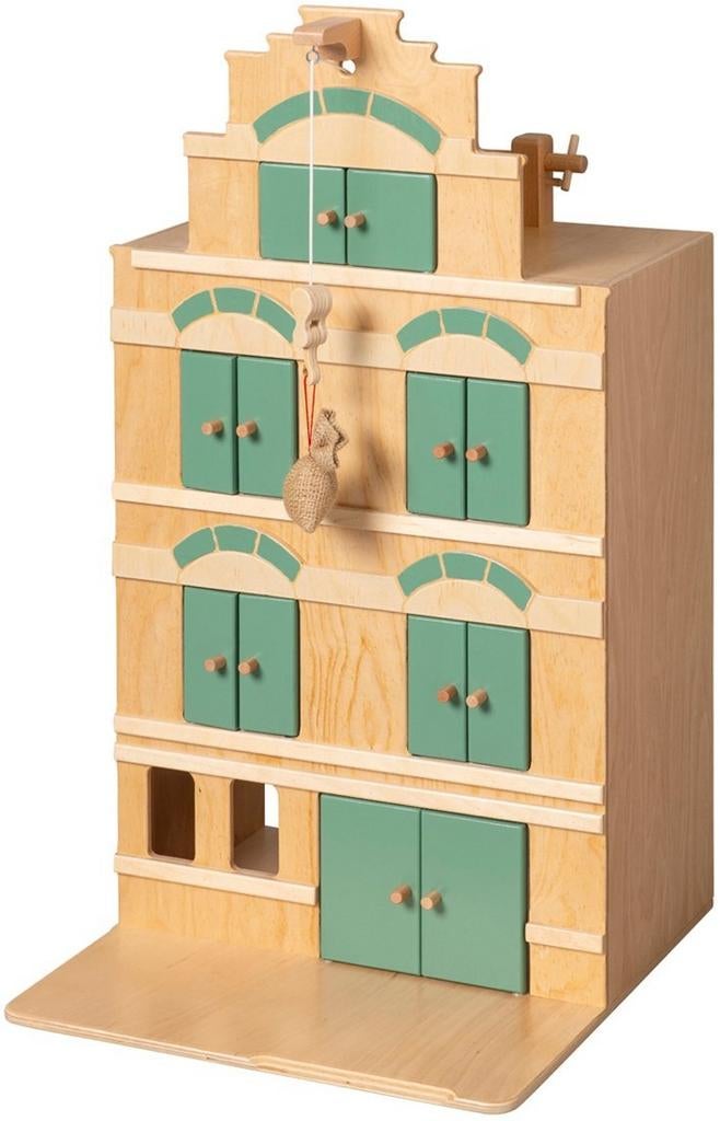 Houten Poppenhuis met Lift, Kinderen en Baby's, Speelgoed | Poppenhuizen, Ophalen, Zo goed als nieuw, Poppenhuis