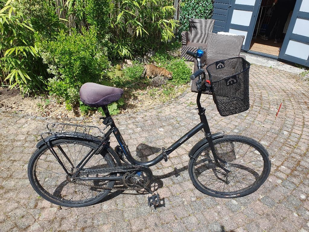 Vouwfiets vintage zwart, Ophalen, Terugtraprem, Gebruikt, 16 tot 18 inch