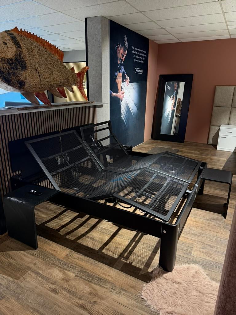 2x Auping smart base original spiraal 2M elektrisch! -50%, Ophalen of Verzenden, Zo goed als nieuw, Eenpersoons, 90 cm