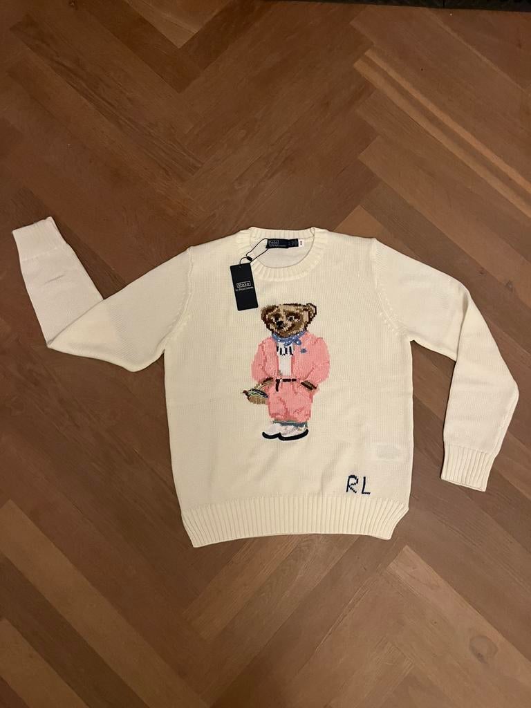 Ralph Lauren knitted polo bear sweater, Verzenden, Nieuw, Maat 36 (S), Wit