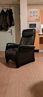 Zwarte Prominent Relaxfauteuil - Prima Staat, Huis en Inrichting, Fauteuils, Ophalen of Verzenden, Zo goed als nieuw, Leer