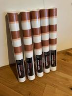 Gestreept behang, oranje, perzik, terra, Ophalen of Verzenden, 10 tot 25 m², Oranje