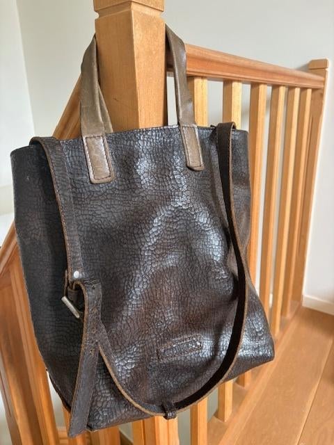 bruine leren tas, Shabbies Amsterdam, Overige merken, Bruin, Ophalen of Verzenden, Zo goed als nieuw