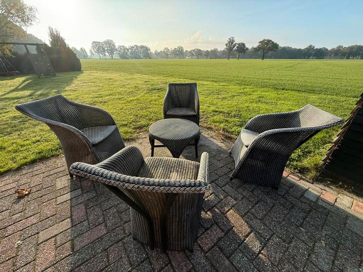 Lloyd Loom Tuinset/Loungeset - 8 stoelen en 2 tafels, Tuin en Terras, Tuinsets en Loungesets, Gebruikt, Loungeset, Wicker, Meer dan 8 zitplaatsen
