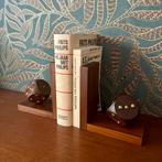 Vintage houten boekensteunen met dobbelstenen, Ophalen of Verzenden, Huis en Inrichting