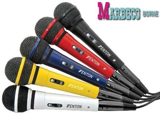 Microfoon dynamisch set van 5 stuks met XLR kabel, Colors