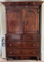 Antieke mahonie kabinet / opbergkast / servieskast, Ophalen