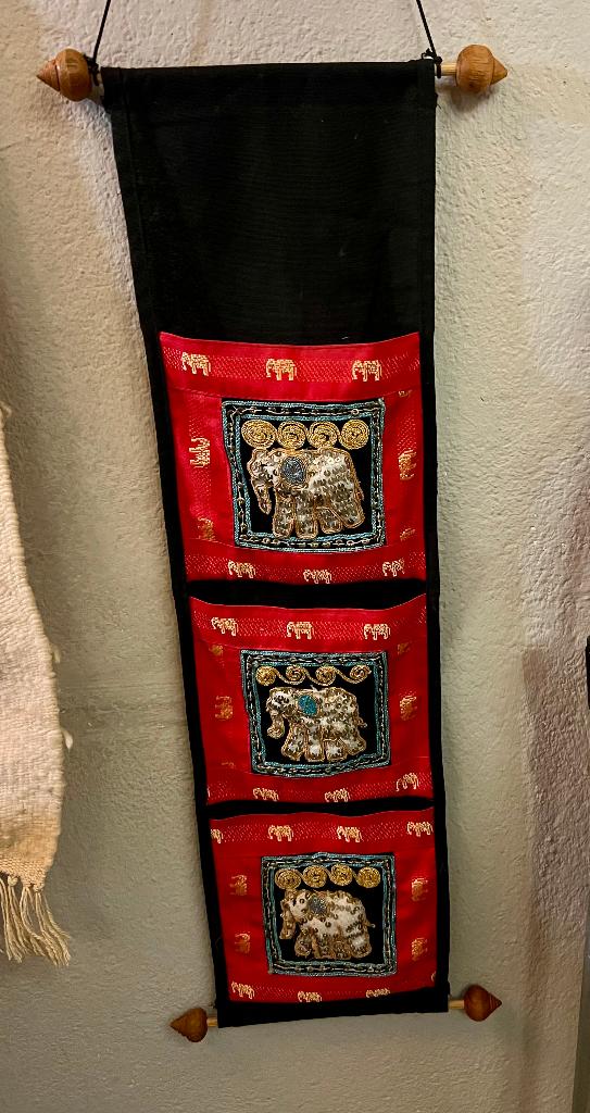 Vintage india boho hippie wandkleed Kalaga opberger kleed, Antiek en Kunst, Ophalen of Verzenden
