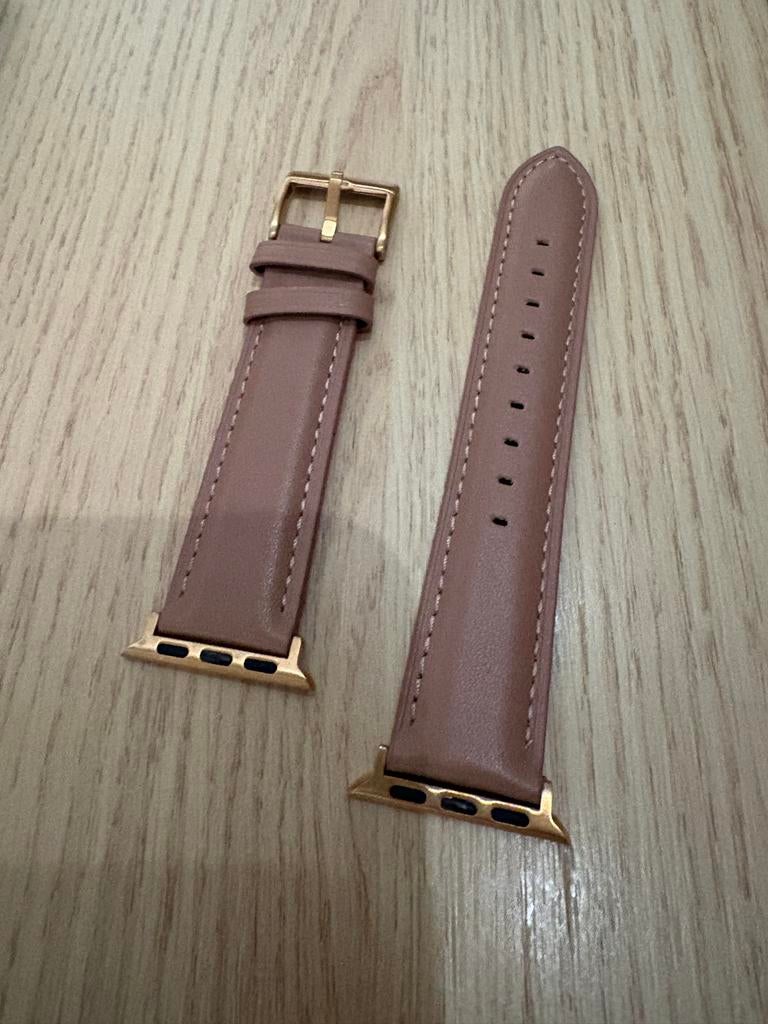 40mm Nieuw Leren horlogebandje voor Apple Watch - Roze/Goud, Overige merken, Overige materialen, Leer, Polshorloge