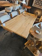 Boomstam tafel massief eiken spinpoot opruiming, Rechthoekig, Nieuw, 200 cm of meer, 50 tot 100 cm