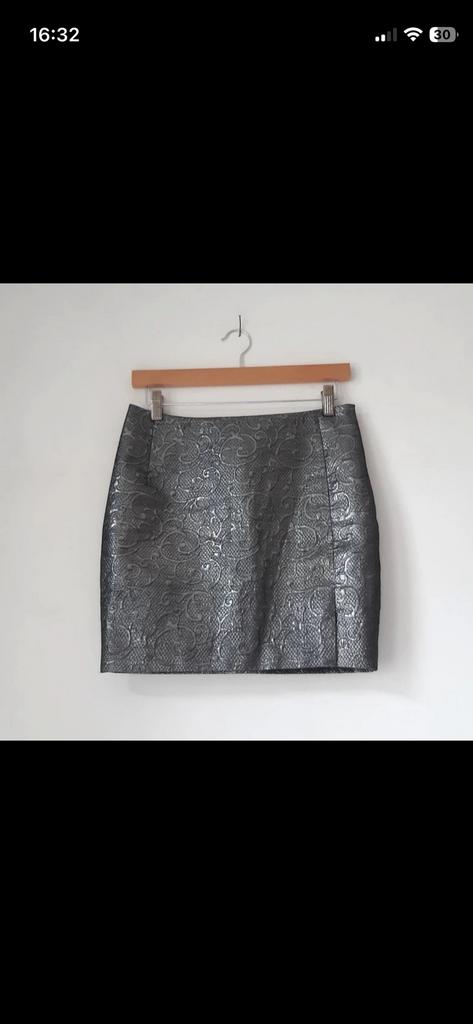 Zilver mini rokje met paisley print, maat 34 XS, Kleding | Dames, Rokken, Ophalen of Verzenden, Zo goed als nieuw, Maat 34 (XS) of kleiner