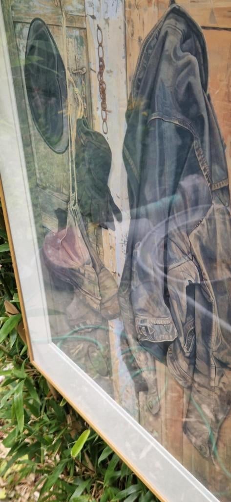 Jopie Huisman-Werkkleding in schuur (Kleurengiclee) brocante, Ophalen of Verzenden