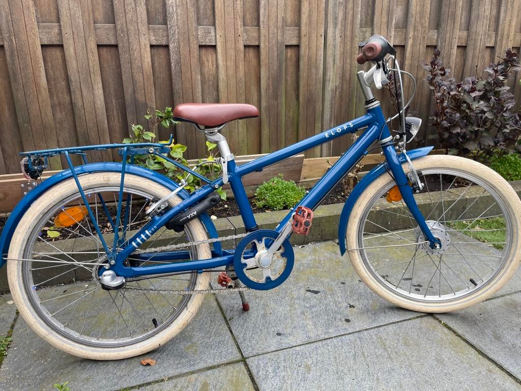 Btwin Elops Blauwe kinderfiets 6-9 jaar, Fietsen en Brommers, Gebruikt, Versnellingen, Ophalen of Verzenden, BTWIN