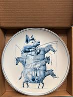 Heinen Delfts Blauw wandbord Redmer Hoekstra zebra, Ophalen of Verzenden