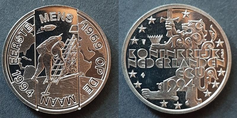 Ecu munt Maanlanding 1969-1994, Postzegels en Munten, Verzenden, Overige materialen, Nederland
