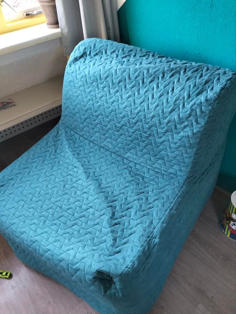 Losse Ikea Lycksele slaapstoel hoes aqua, Huis en Inrichting, Slaapkamer | Slaapbanken, Ophalen of Verzenden, Eenpersoons, Groen