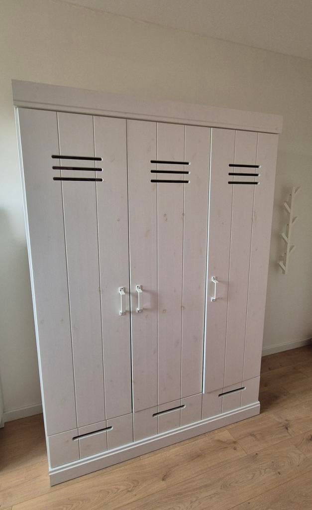Woood Connect kledingkast wit 3 deuren en 3 lades, Huis en Inrichting, 100 tot 150 cm, Zo goed als nieuw, 50 tot 75 cm, Ophalen