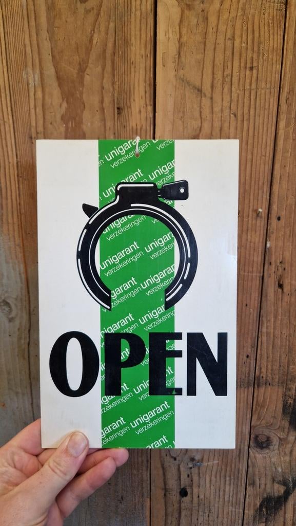 Reclame bordje open/gesloten rijwielzaak, Verzamelen, Ophalen of Verzenden