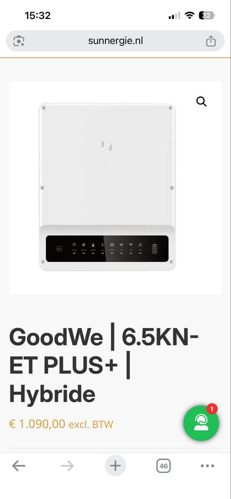 GoodWe 6.5KN-ET PLUS+ Hybride Omvormer GW6.5K-ET, Doe-het-zelf en Verbouw, Zonnepanelen en Toebehoren, Ophalen of Verzenden, Nieuw