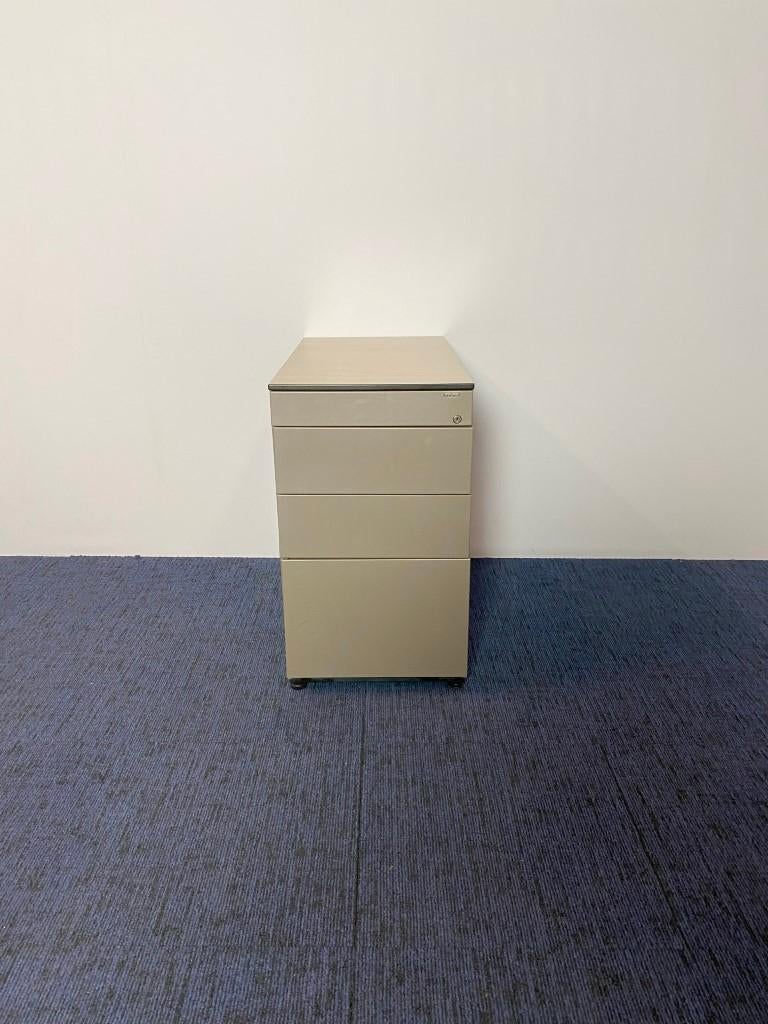 Ladekast / Standcontainer Ahrend, grijs, eiken topblad, Ophalen, Gebruikt, 50 tot 100 cm, 3 of 4 laden