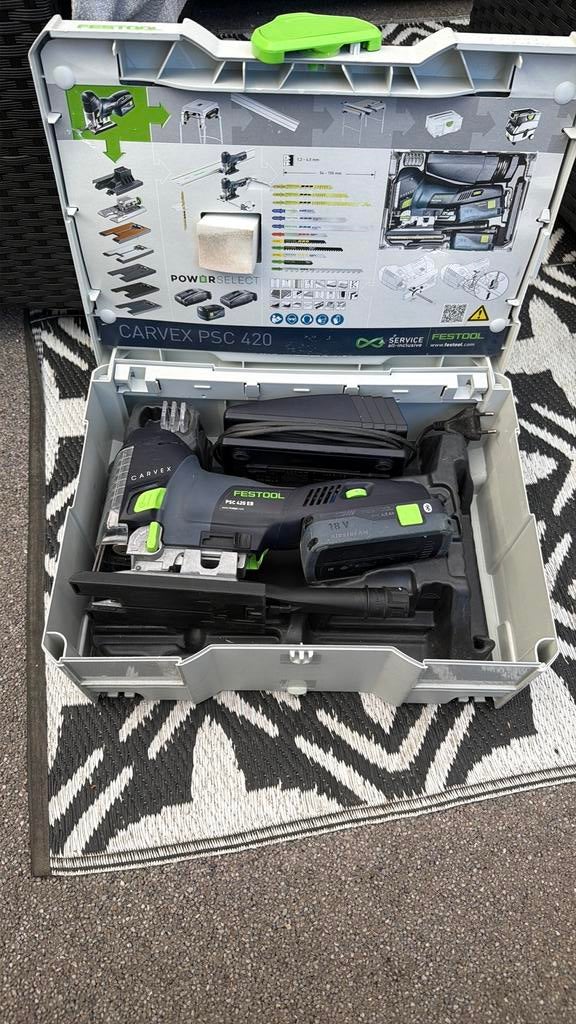 Festool CARVEX PSC 420 EB-Basic 18V Decoupeerzaagmachine, 70 mm of meer, Ophalen of Verzenden, Zo goed als nieuw, Reciprozaag