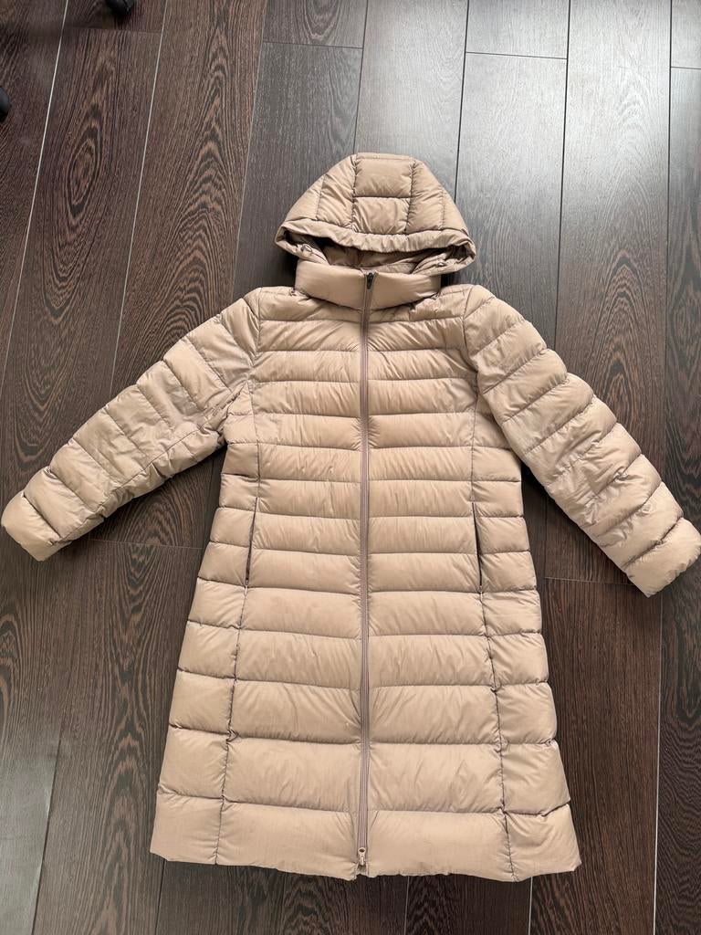 Uniqlo Ultra Light Down jas met capuchon, Kleding | Dames, Ophalen of Verzenden, Gedragen, Maat 46/48 (XL) of groter, Beige