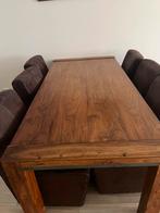 Eettafel teak 6-8 persoons, Ophalen, Zo goed als nieuw, Teak, 4 tot 6 stoelen