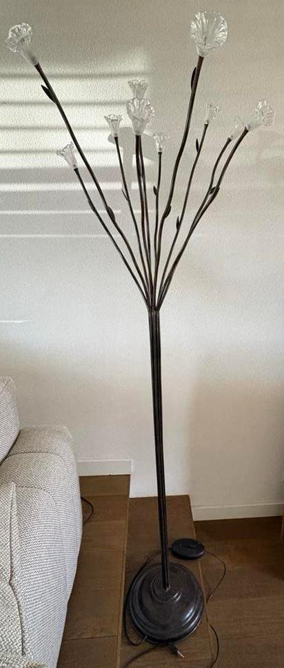 Staande lamp met bloem kelken, brons, dimbaar, Ophalen, Gebruikt, Landelijk, Metaal