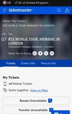 BTS TICKETS LONDON 7 JULI - 4 TICKETS, Drie personen of meer, Juli