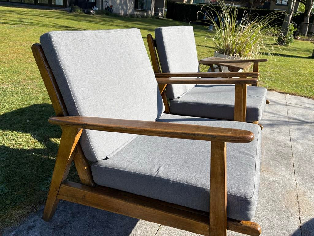 Antraciet loungeset met kussens, gebruikt, Tuin en Terras, Ophalen, Gebruikt, 3 zitplaatsen, Loungeset