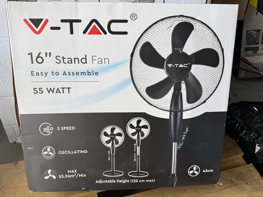 V-TAC 16" Statiefventilator - Nieuw retourdeal, Ophalen of Verzenden, Nieuw, Statiefventilator