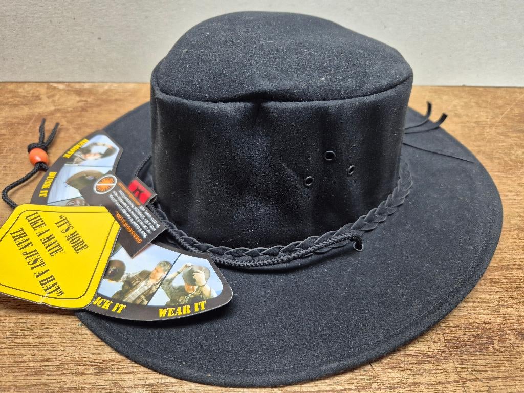 Australië leren bushhat Safari hoed, nieuw, maat XL, 60 cm (XL, 7½ inch) of meer, Hoed, Ophalen of Verzenden, Nieuw