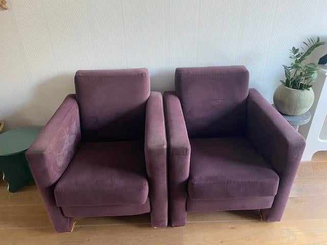 2 leuke stoelen, Huis en Inrichting, Fauteuils, Ophalen, Gebruikt, Minder dan 75 cm, Stof