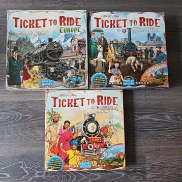 2*) Spellenset Ticket to Ride. Europa, France/Old West, Asia beschikbaar voor biedingen