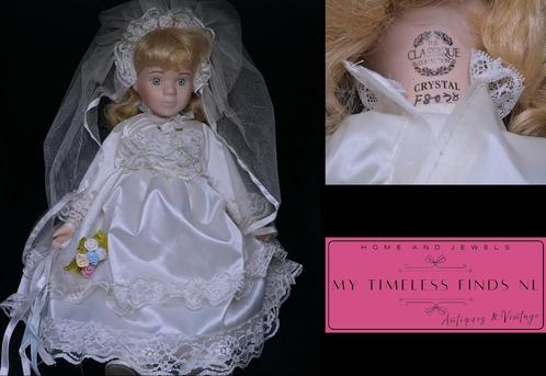 Vintage porseleinen bruidspop Crystal Doll - K1NVERB, Verzamelen, Poppen, Gebruikt, Pop, Ophalen of Verzenden