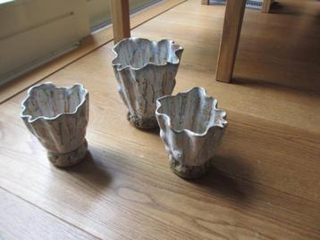 3 stuks Unieke Vintage Aardewerk Vaas – Des Pots | Zeldzaam beschikbaar voor biedingen