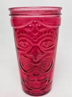 # Vintage Tiki Masker Glas rood, Ophalen of Verzenden, Zo goed als nieuw, Frisdrankglas